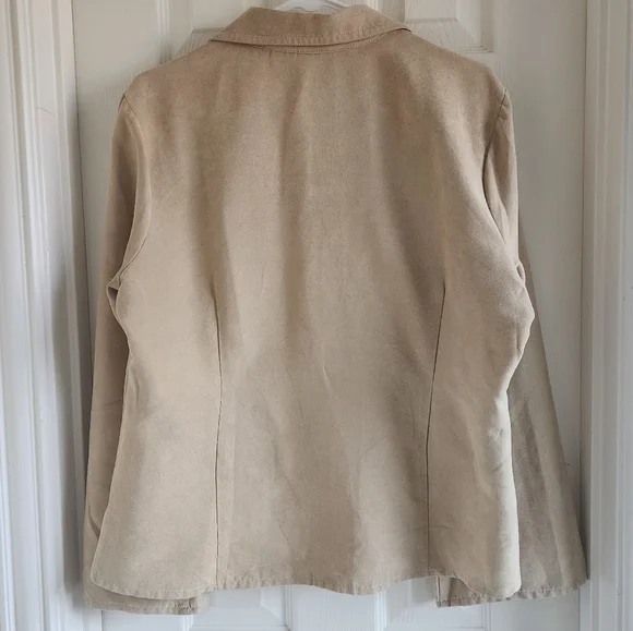 Fiorlini International Faux Suede Lace Up‎ Long Sleeve Top Y2K Rodeo 90s Size L - Picture 2 of 12